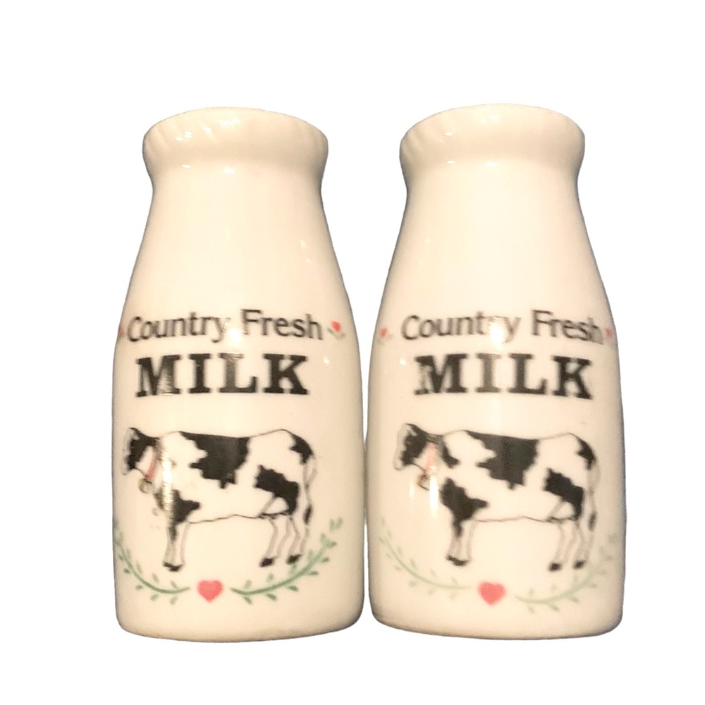 Vintage Milk Bottle Salt & Pepper Shaker Set